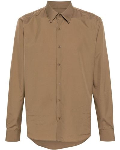 Sandro Poplin Cotton Shirt - Brown