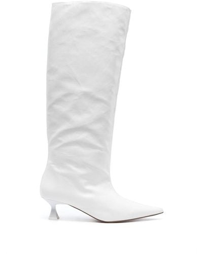 Ganni 50mm Knee-high Boots - White