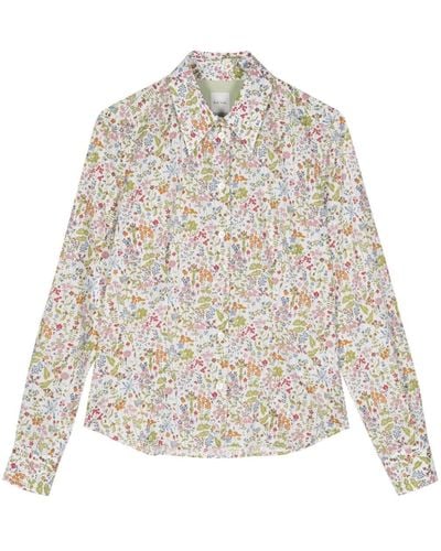 Paul Smith Floral-print Cotton Shirt - Wit
