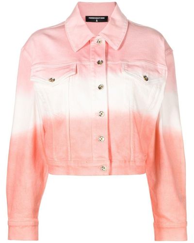 Patrizia Pepe Nuanced Gradient-effect Denim Jacket - Pink