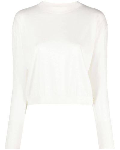 Herno Fine-knit Virgin Wool Sweater - White