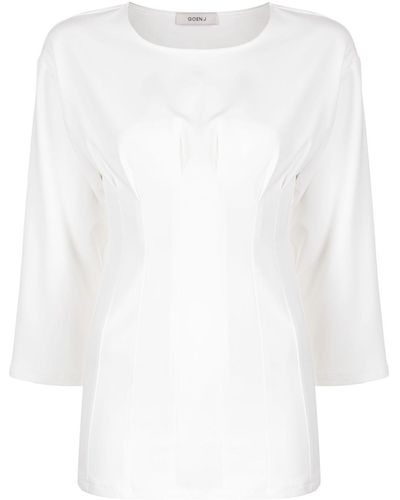 Goen.J Round-neck Stretch-design Jersey - White