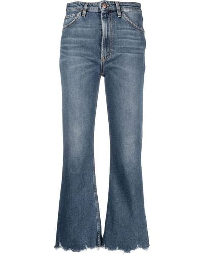 3x1 Slim-Fit-Jeans mit hohem Bund - Blau