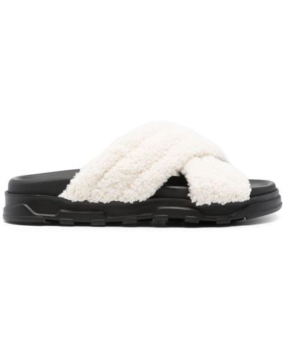 Fabiana Filippi Faux-shearling Leather Slides - Black