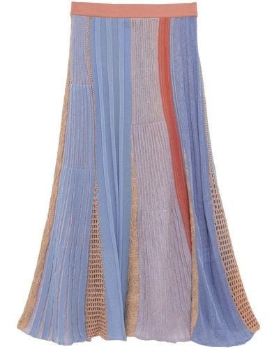 Roberto Collina Colourblock Paneled Midi Skirt - Blue