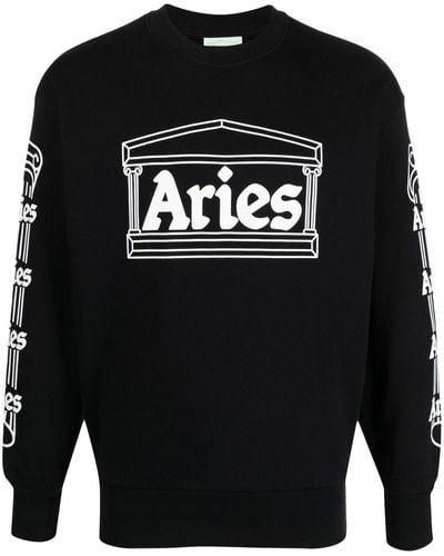 Aries Logo-print Detail Sweater - Black