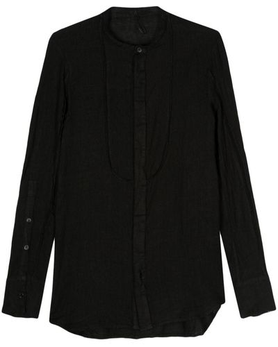 Masnada Chemise en lin à coupe longue - Noir