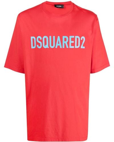 DSquared² T-Shirt mit Logo-Print - Rot
