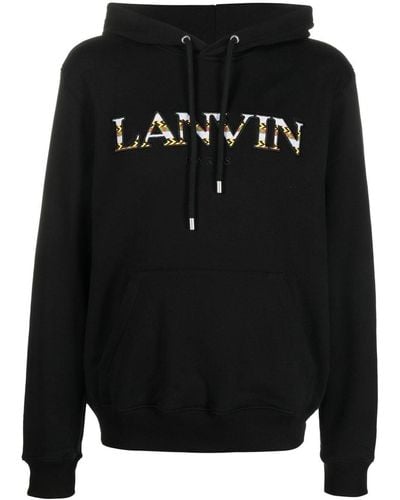 Lanvin Hoodie à logo brodé - Noir