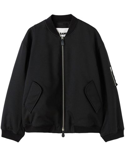 Jil Sander パデッド ボンバージャケット - ブラック