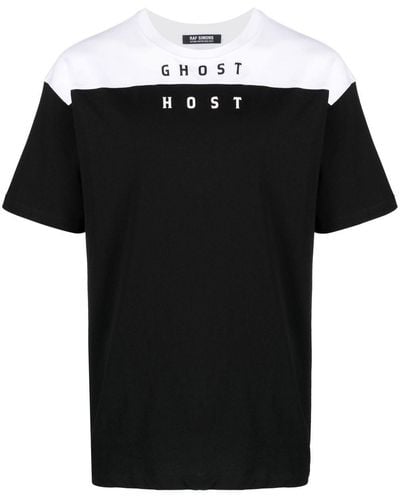 Raf Simons T-shirt Ghost Host à design bicolore - Noir