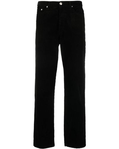 A.P.C. Pantalon en velours côtelé à coupe droite - Noir