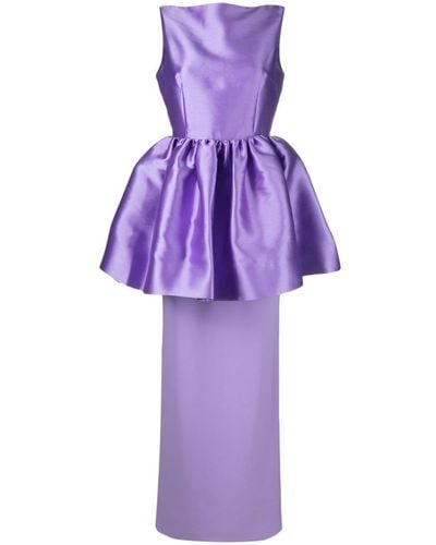 Solace London Robe longue Alda à design péplum - Violet