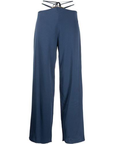 Cult Gaia Pantalones Tessa con tiras cruzadas - Azul