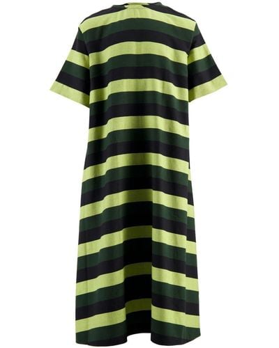 Marrakshi Life Striped T-shirt Dress - Green