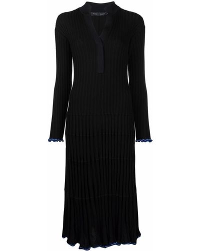 Proenza Schouler V-neck Silk-blend Dress - Black