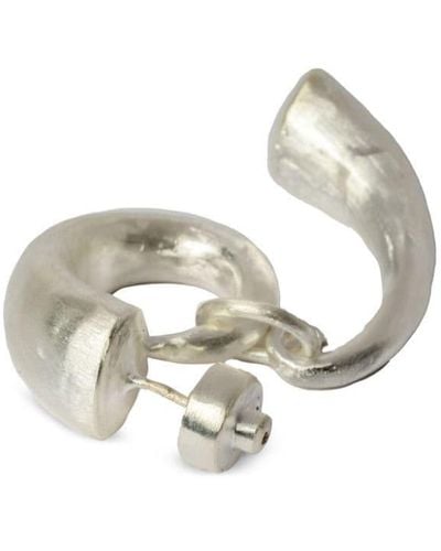 Parts Of 4 Sterlingsilber-Ohrring mit Hornanhänger - Weiß