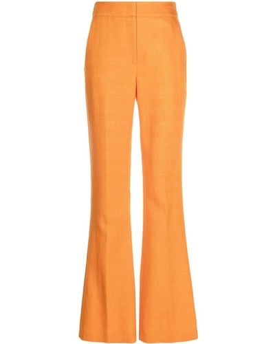 Genny Pantalon droit à taille haute - Orange