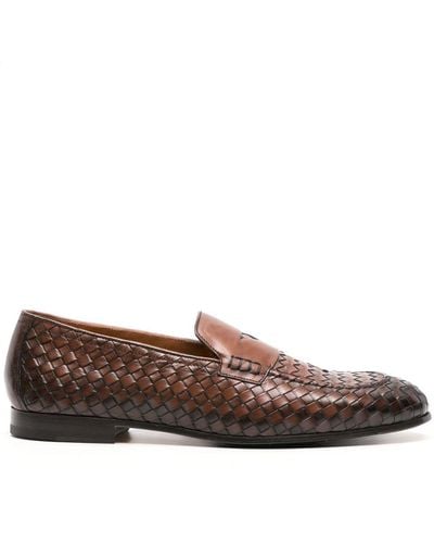 Doucal's Penny-Loafer mit Webmuster - Braun