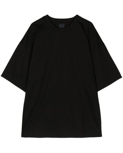Juun.J Embroidered-detail Cotton T-shirt - Black