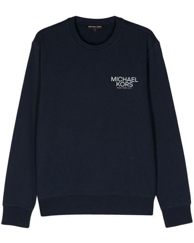 Michael Kors Logo-appliqué Knitted Sweatshirt - Blue