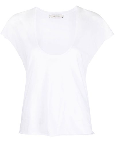 Dorothee Schumacher T-Shirt mit tiefem U-Ausschnitt - Weiß