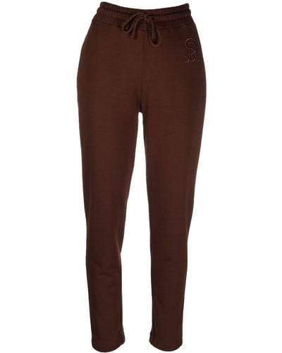 Sonia Rykiel Logo-embroidered Track Trousers - Brown