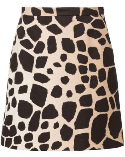 Max Mara Ombré Giraffe-print Miniskirt - Black