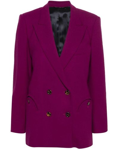 Blazé Milano Cool & Easy Virgin Wool Blazer - Purple