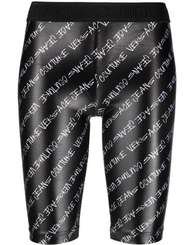 Versace Logo-print Knee-length Shorts - Gray