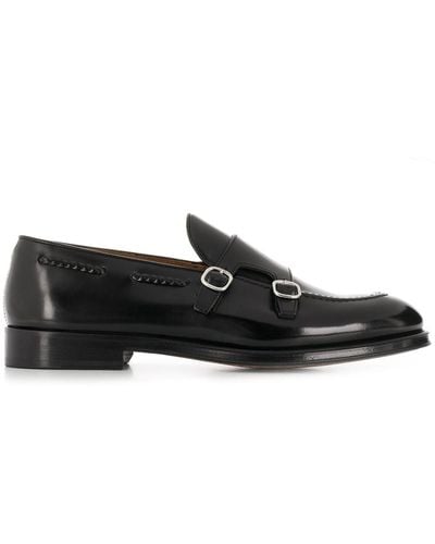 Doucal's Polished Monk Shoes - Black
