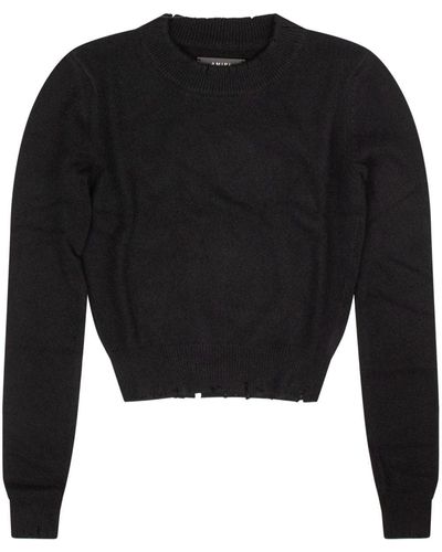 Amiri Ripped Crew-neck Sweater - Black