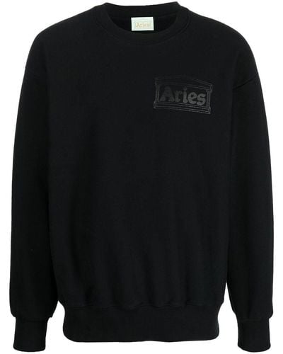 Aries Logo Crew-neck Sweatshirt - Black