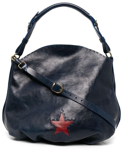 Madison Maison Leather Star-detail Shoulder Bag - Blue
