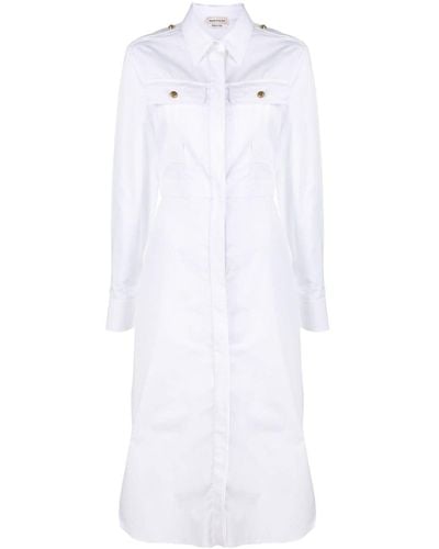 Alexander McQueen Kleid mit Falten - Weiß