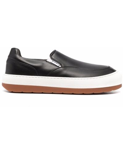 Sunnei Paneled Slip-on Leather Sneakers - Black