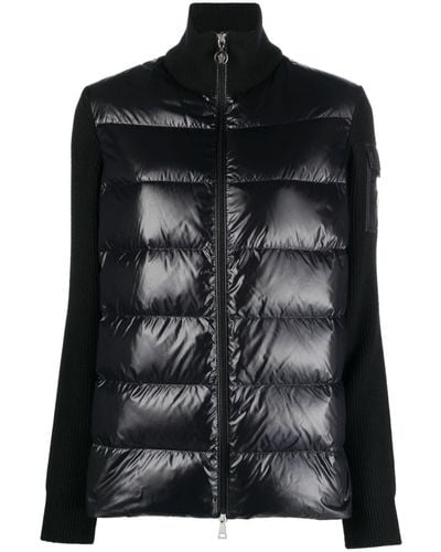 Moncler Knit-sleeve Padded Jacket - Black