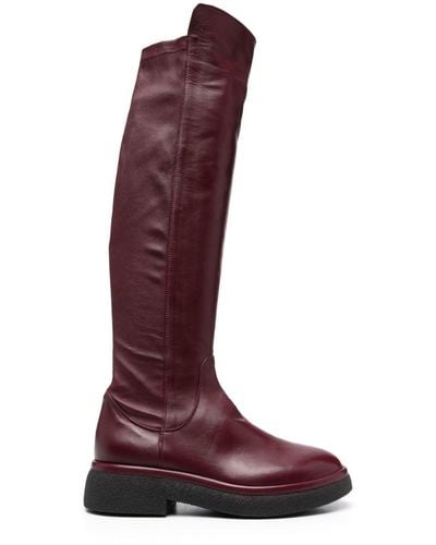 Agl Attilio Giusti Leombruni Alison R 45mm Leather Knee Boots - Purple