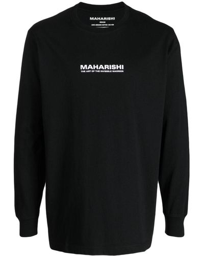 Maharishi T-shirt en coton biologique à logo imprimé - Noir