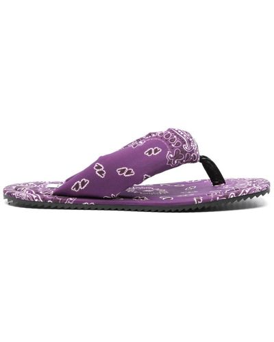 The Attico Bandana-print Flat Slides - Purple