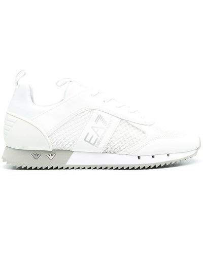 EA7 Sneakers mit Logo-Streifen - Weiß