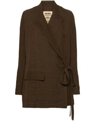 Uma Wang Khloe Peak-lapels Jacket - Brown