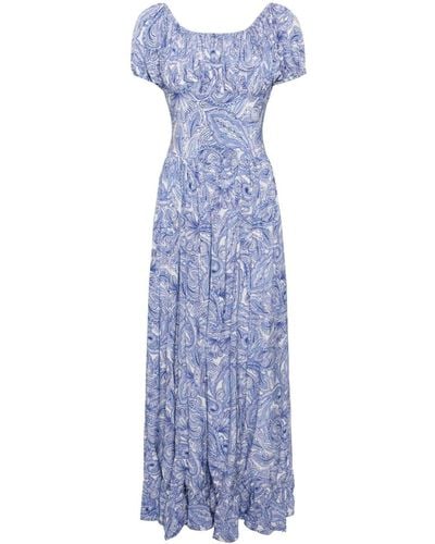 Evarae Hestia Maxi-jurk Met Paisley-print - Blauw