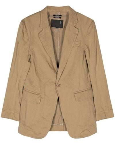 R13 Notched-lapels Single-breasted Blazer - Natural