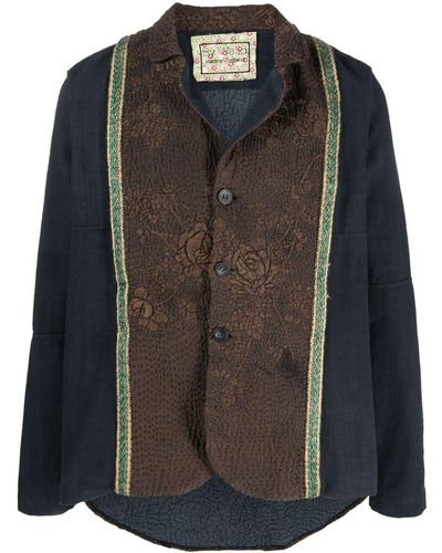 By Walid Floral-embroidered Blazer - Black