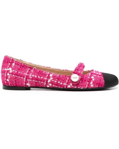 Roberto Festa Tweed Ballerina Shoes - Pink