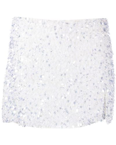 Leslie Amon Sequin-embellished Mid-rise Miniskirt - White