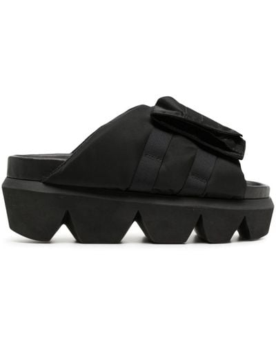 Sacai Flap-pocket Chunky-sole Slides - Black
