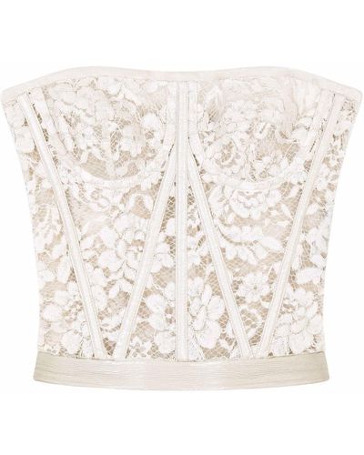 Dolce & Gabbana Top stile corsetto in pizzo - Bianco