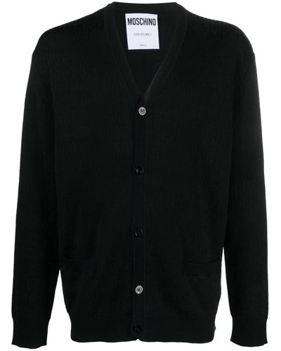 Moschino Button-up Virgin Wool Cardigan - Black